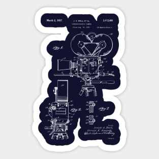 Movie Maker Film Camera Patent Prints 1937 Sticker